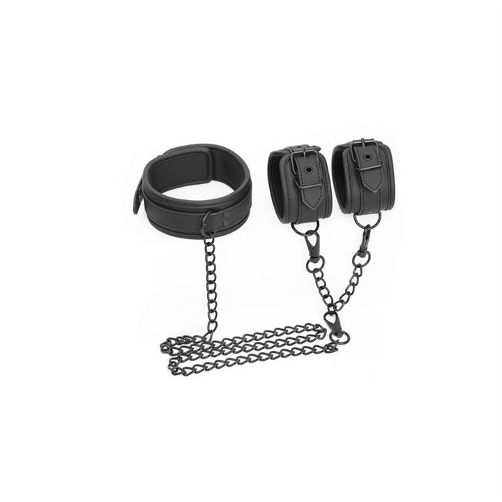 Collar and Hand Cuffs Set Vegan Leather - BS-093 - Teknashop Ltd