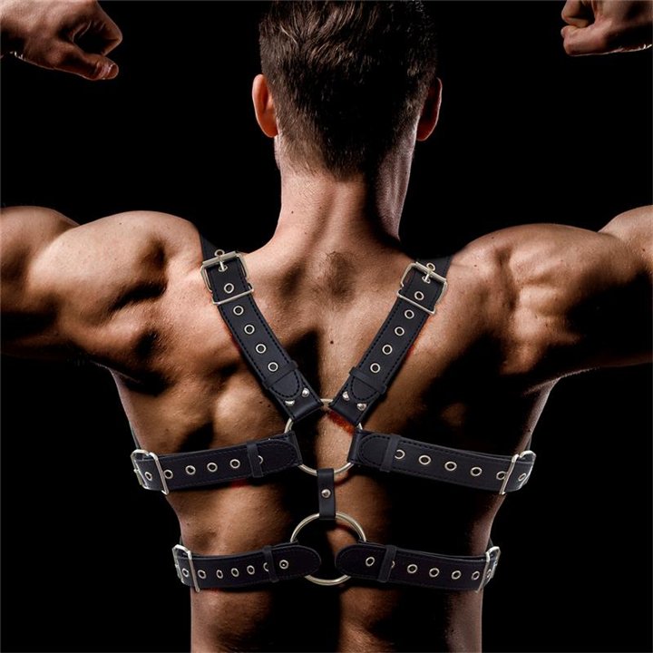 Aurum Male Chest Bondage Harness Vegan Leather - FI-452 - Teknashop Ltd