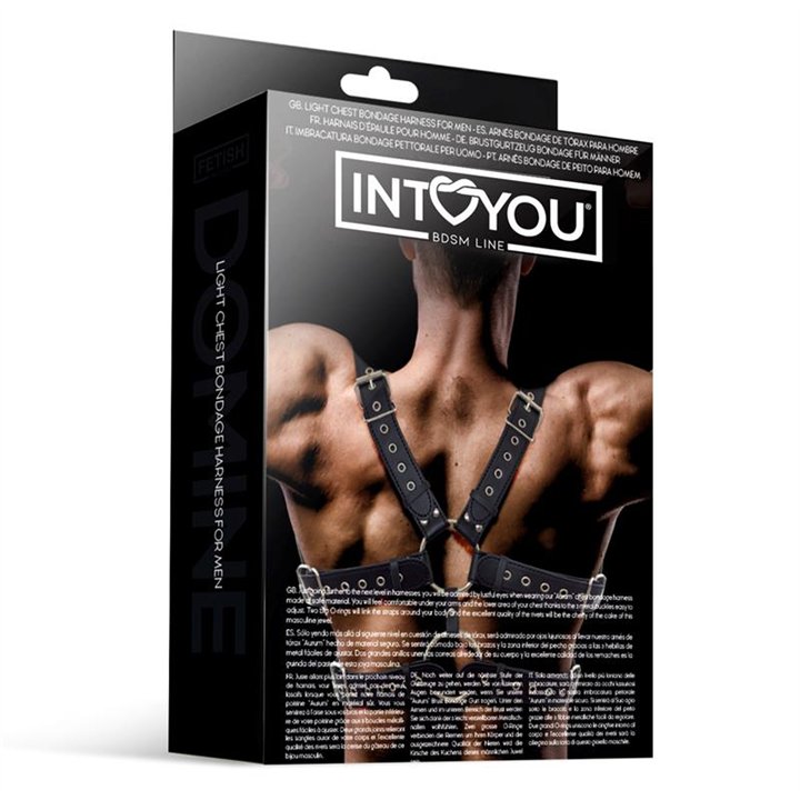 Aurum Male Chest Bondage Harness Vegan Leather - FI-452 - Teknashop Ltd