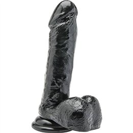 GET REAL - DILDO 18 CM WITH BALLS BLACK - D-234566 - Teknashop Ltd