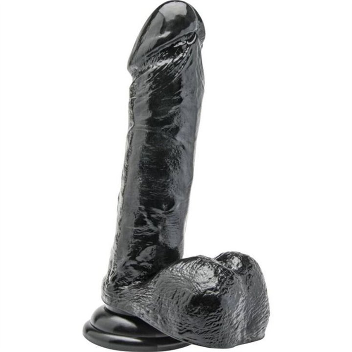 GET REAL - DILDO 18 CM WITH BALLS BLACK - D-234566 - Teknashop Ltd