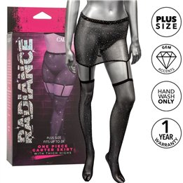 CALEXOTICS - RADIANCE GARTER SKIRT THIGH HIGHS PLUS SIZE - D-238368 - Teknashop Ltd