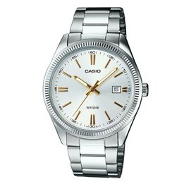 CASIO COLLECTION Mod. LADY DATE - ARGENTEE. GOLD INDEXES - WW.LTP-1302D-7A2VDF - Teknashop Ltd