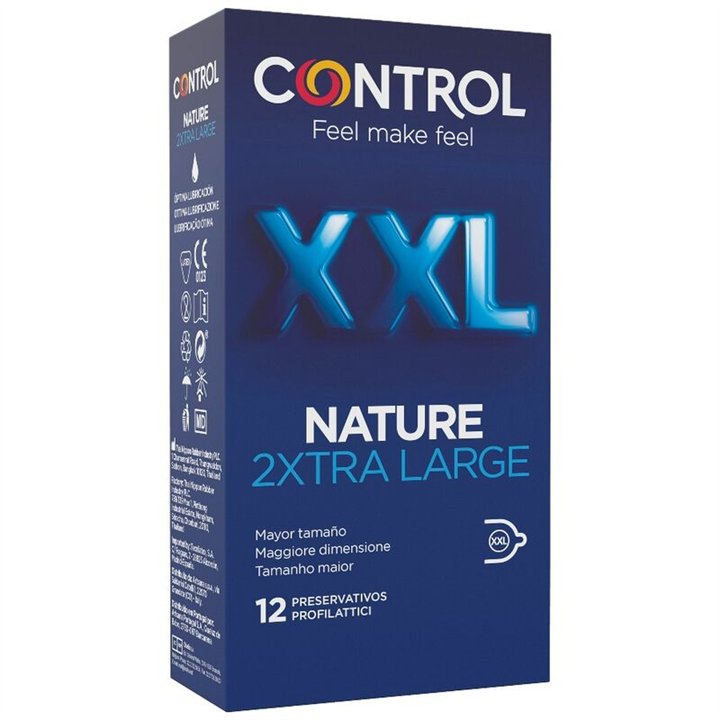 CONTROL - NATURE 2XTRA LARGE XXL CONDOMS - 12 UNITS - D-230185 - Teknashop Ltd