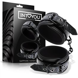 Adjustable Handcuffs Sapphire Vegan Leather - BD-499 - Teknashop Ltd