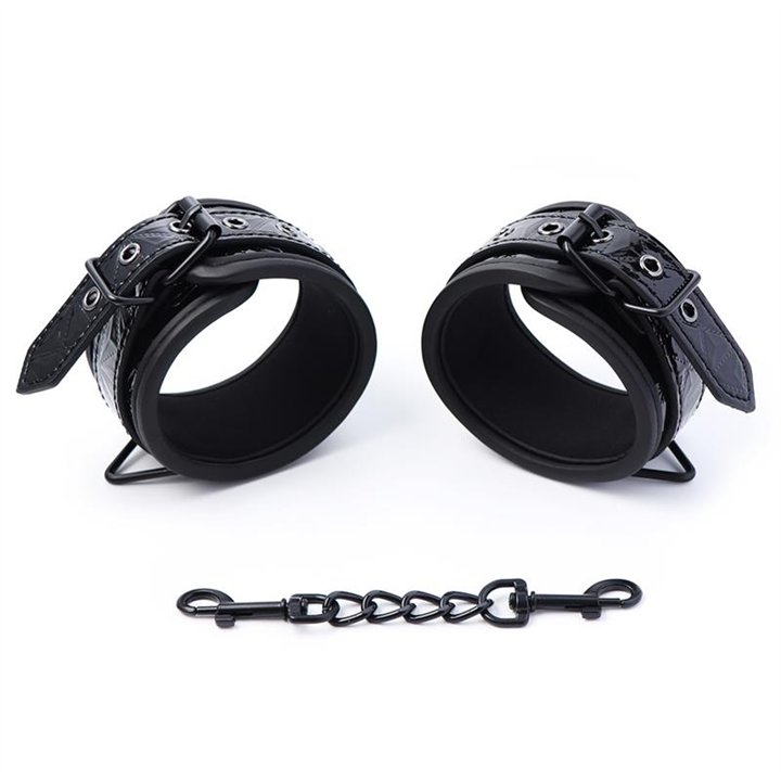 Adjustable Handcuffs Sapphire Vegan Leather - BD-499 - Teknashop Ltd