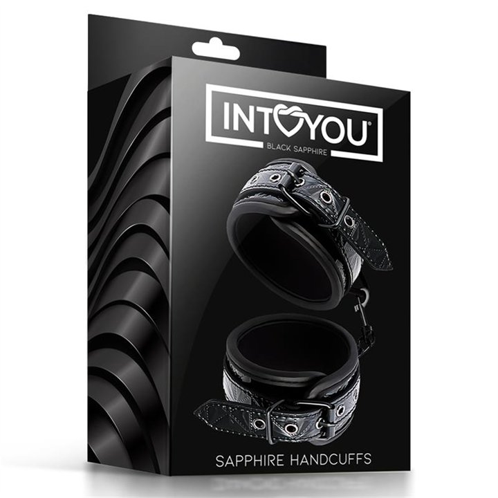Adjustable Handcuffs Sapphire Vegan Leather - BD-499 - Teknashop Ltd