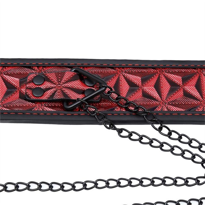 llar with Nipple Clamps Diamond Vegan Leather - DL-490 - Teknashop Ltd