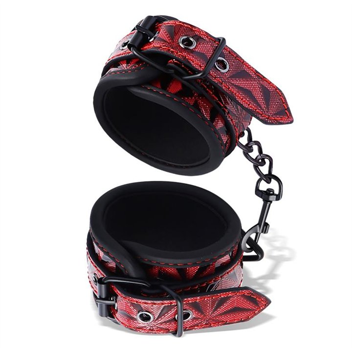 Adjustable Ankle Cuffs Diamond Vegan Leather - DL-484 - Teknashop Ltd