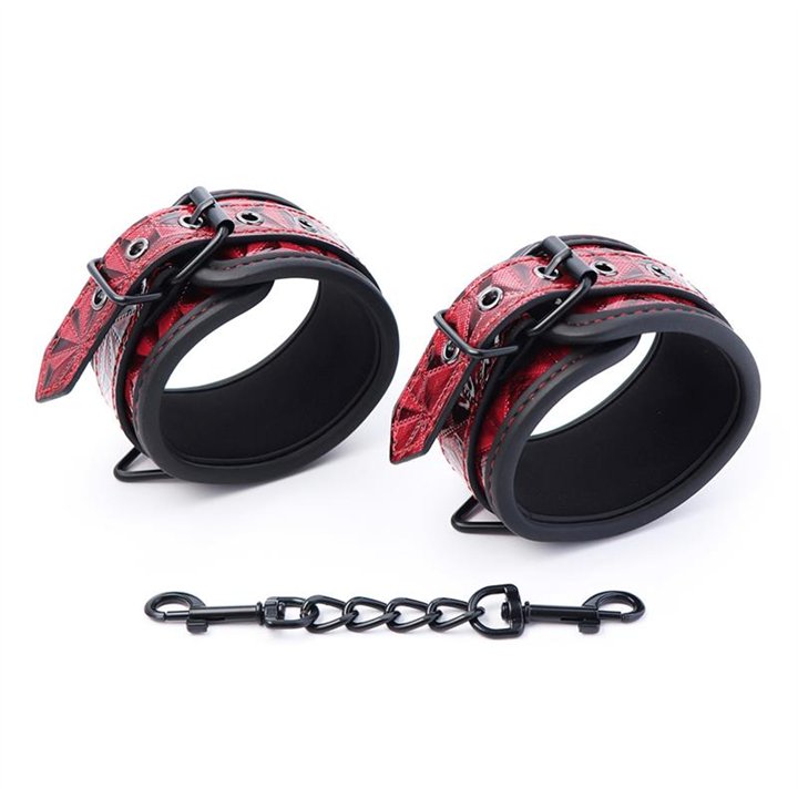 Adjustable Ankle Cuffs Diamond Vegan Leather - DL-484 - Teknashop Ltd