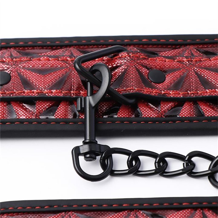 Adjustable Ankle Cuffs Diamond Vegan Leather - DL-484 - Teknashop Ltd