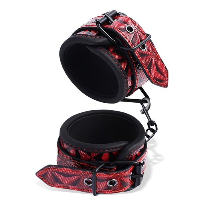 Adjustable Padded Handcuffs Diamond Vegan Leather - DL-474 - Teknashop Ltd