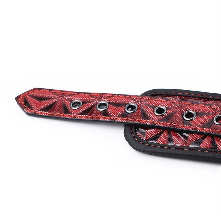 Adjustable Padded Handcuffs Diamond Vegan Leather - DL-474 - Teknashop Ltd