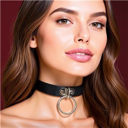 Collar with Ring Vegan Leather One Size - CR-909 - Teknashop Ltd