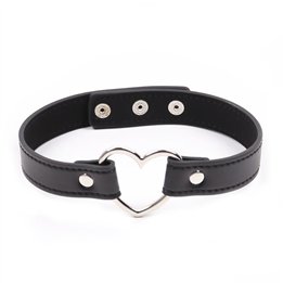 Collar with Heart Shaped Hoop Adjustable 41,5 cm Black - 843658379471 - Teknashop Ltd