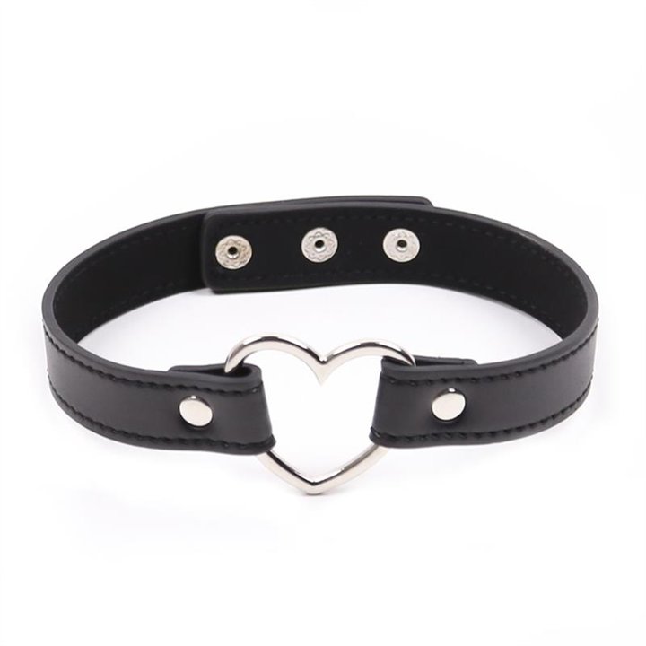 Collar with Heart Shaped Hoop Adjustable 41,5 cm Black - 843658379471 - Teknashop Ltd