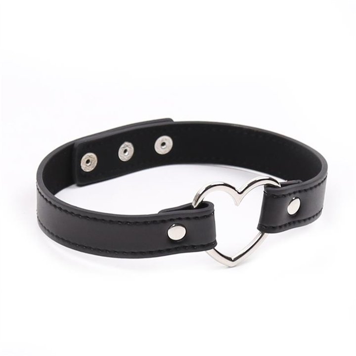 Collar with Heart Shaped Hoop Adjustable 41,5 cm Black - 843658379471 - Teknashop Ltd