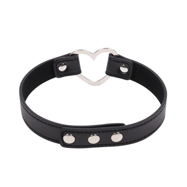 Collar with Heart Shaped Hoop Adjustable 41,5 cm Black - 843658379471 - Teknashop Ltd