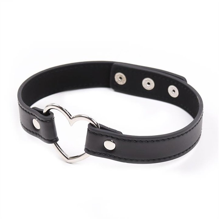 Collar with Heart Shaped Hoop Adjustable 41,5 cm Black - 843658379471 - Teknashop Ltd