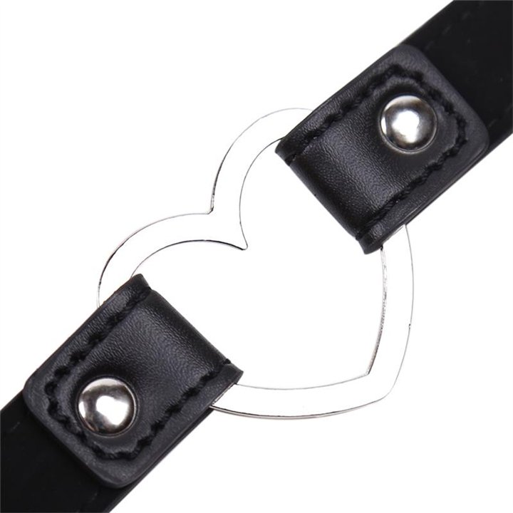 Collar with Heart Shaped Hoop Adjustable 41,5 cm Black - 843658379471 - Teknashop Ltd