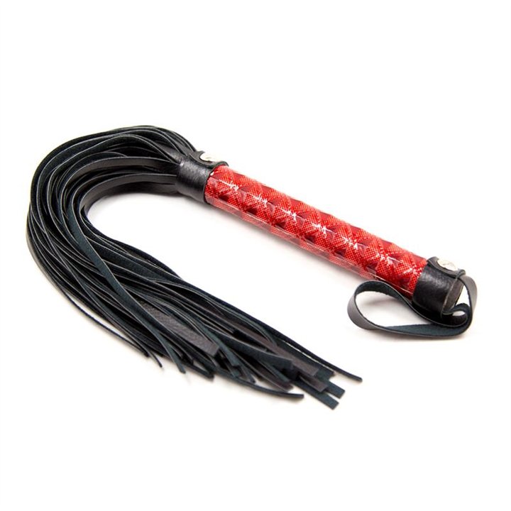 Flogger Diamond Pattern and Metal Hardware 39 cm Red - 843658379494 - Teknashop Ltd