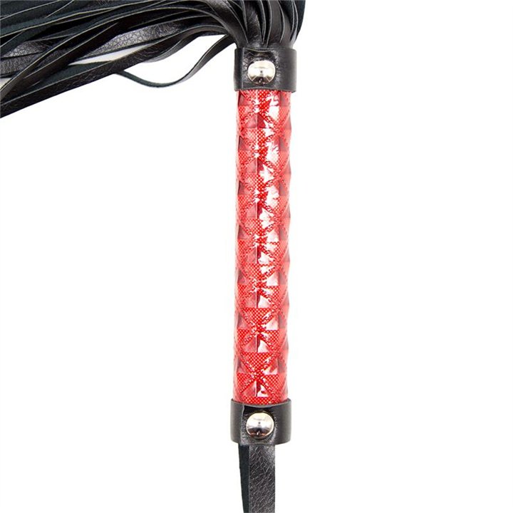 Flogger Diamond Pattern and Metal Hardware 39 cm Red - 843658379494 - Teknashop Ltd
