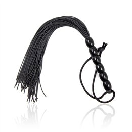 Silicone Flogger with 6 Beads Handle 26 cm Black - 843658379347 - Teknashop Ltd