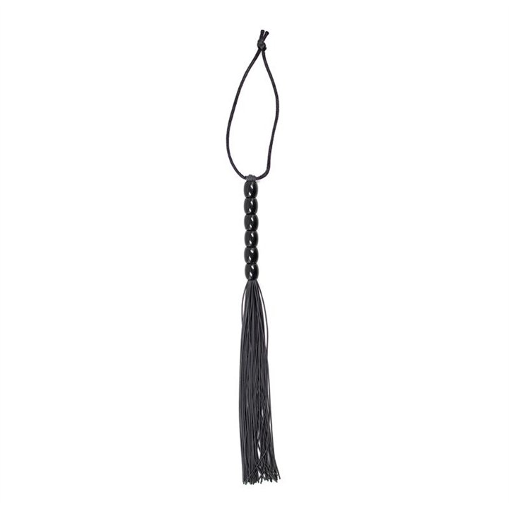 Silicone Flogger with 6 Beads Handle 26 cm Black - 843658379347 - Teknashop Ltd