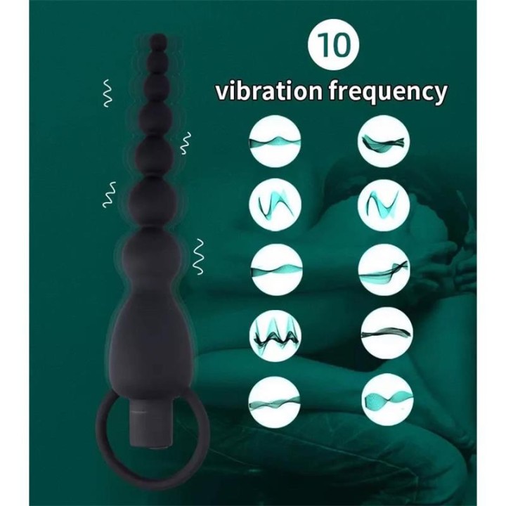 Marbe Anal Chain with Vibration USB Silicone - T-109 - Teknashop Ltd