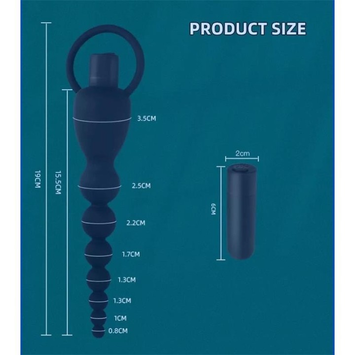 Marbe Anal Chain with Vibration USB Silicone - T-109 - Teknashop Ltd