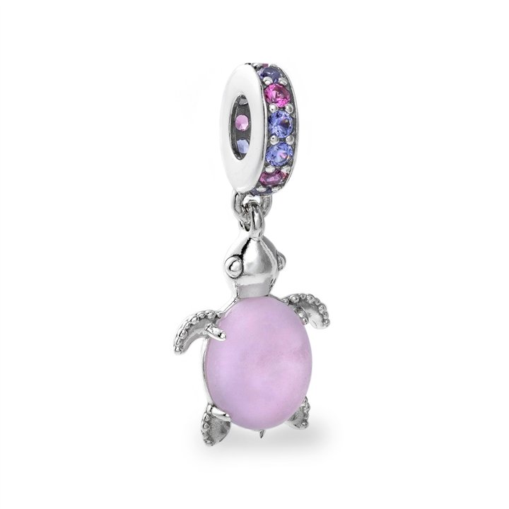 PANDORA Mod. MURANO GLASS PINK SEA TURTLE DANGLE CHARM - WW.798939C02 - Teknashop Ltd
