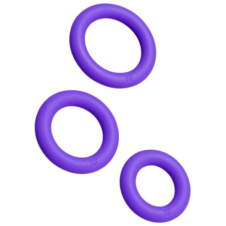 ROMP - REMIX TRIO SET OF 3 PURPLE SILICONE PENIS RINGS - D-245889 - Teknashop Ltd