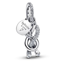 PANDORA Mod. PAVÉ INFINITY KNOT DANGLE CHARM - WW.793780C01 - Teknashop Ltd