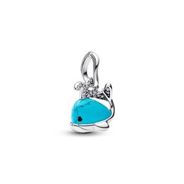 PANDORA Mod. TURQUOISE-COLOURED WHALE DANGLE CHARM - WW.793822C01 - Teknashop Ltd