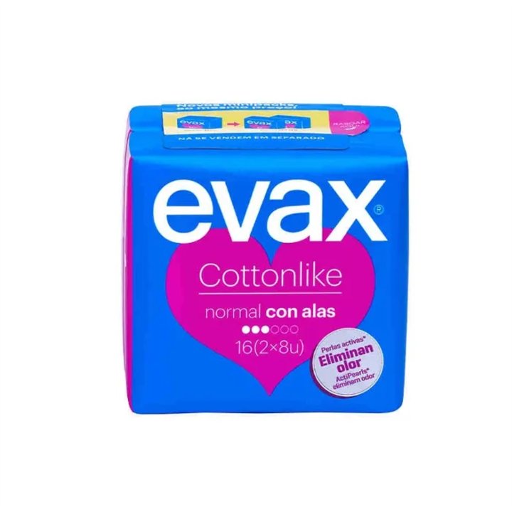 Evax Cottonlike Normal With Wings 16 Units - unisex - Teknashop Ltd