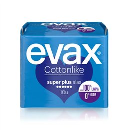 Evax Cottonlike Súper Plus With Wings 10 Units  - unisex - Teknashop Ltd