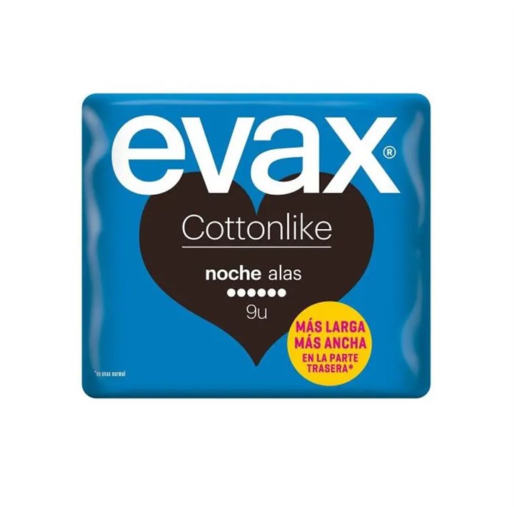 Evax Cottonlike Night With Wings Sanitary Towels 9 Units - unisex - Teknashop Ltd