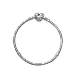 PANDORA Mod. MOMENTS HEART CLASP SNAKE CHAIN BRACELET - WW.590719-17 - Teknashop Ltd