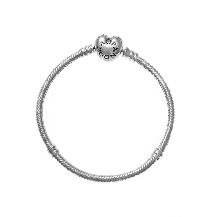 PANDORA Mod. MOMENTS HEART CLASP SNAKE CHAIN BRACELET - WW.590719-17 - Teknashop Ltd