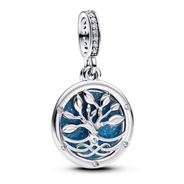 PANDORA Mod. GLOW-IN-THE-DARK INFINITY TREE DOUBLE DANGLE CHARM - WW.793599C01 - Teknashop Ltd