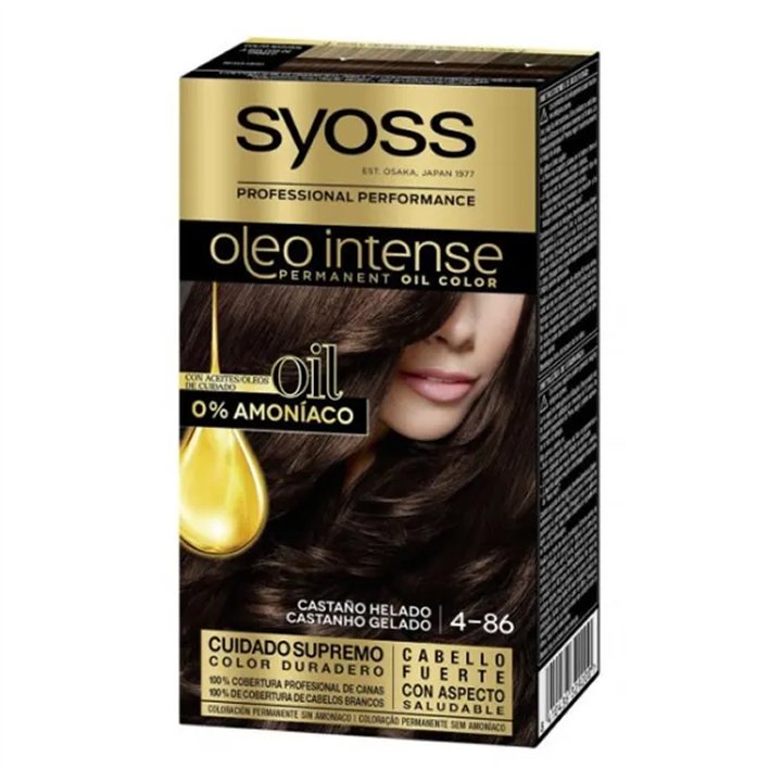 Syoss Oleo Intense Permanent Hair Color 4-86 Ice Brown - unisex - Teknashop Ltd