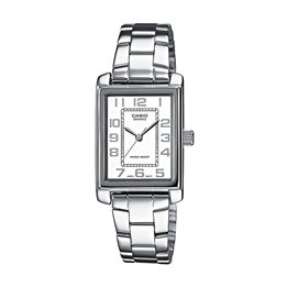 CASIO COLLECTION Mod. TANK, SILVER- WHITE - WW.LTP-1234PD-7BEG - Teknashop Ltd