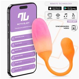 NexEgg Vibrating Egg Double Silicone Layer App Orange/Pink - IN-344-04 - Teknashop Ltd