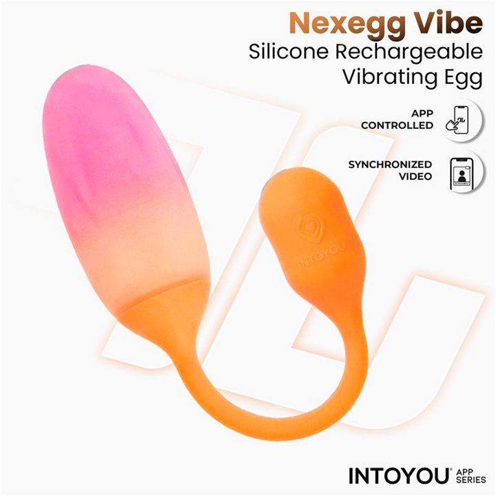 NexEgg Vibrating Egg Double Silicone Layer App Orange/Pink - IN-344-04 - Teknashop Ltd