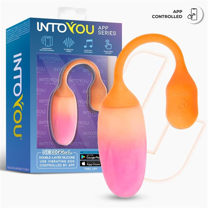 NexEgg Vibrating Egg Double Silicone Layer App Orange/Pink - IN-344-04 - Teknashop Ltd