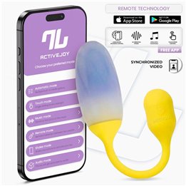 NexEgg Vibrating Egg Double Silicone Layer App Yellow/Purple - IN-344-01 - Teknashop Ltd
