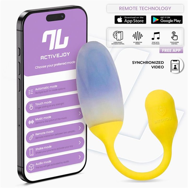 NexEgg Vibrating Egg Double Silicone Layer App Yellow/Purple - IN-344-01 - Teknashop Ltd