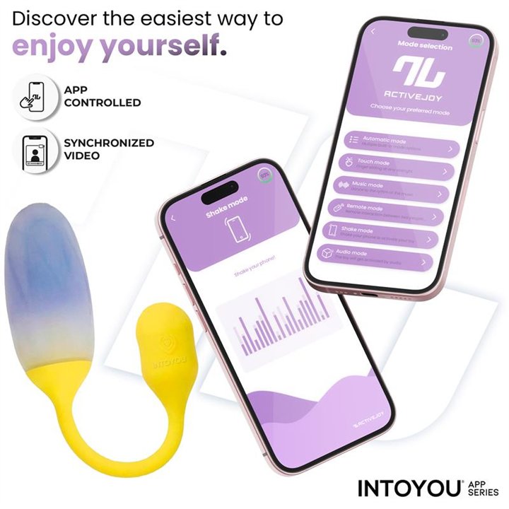 NexEgg Vibrating Egg Double Silicone Layer App Yellow/Purple - IN-344-01 - Teknashop Ltd