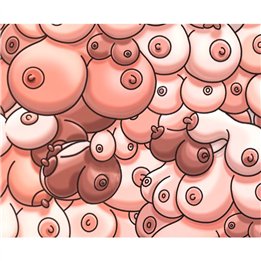 Rectangular PC mat Breast Design 22 x 18 cm - 8412345053375 - Teknashop Ltd
