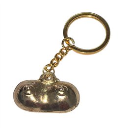 breast-shaped metal keychain Golden - 8412345054525 - Teknashop Ltd